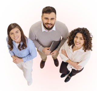Three insurance professionals standing together